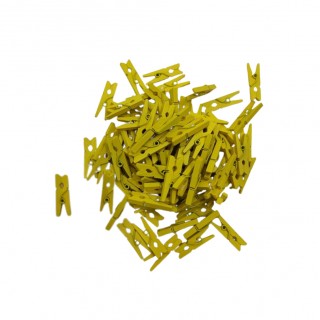 MINI PRENDEDOR COR AMARELO PACOTE COM 100 UNIDADES 25MM