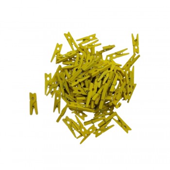MINI PRENDEDOR COR AMARELO PACOTE COM 100 UNIDADES 25MM MINI PRENDEDOR COR AMARELO PACOTE COM 100 UNIDADES 25MM