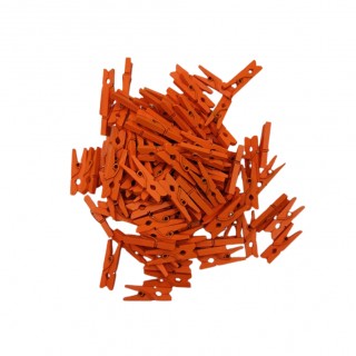 MINI PRENDEDOR COR LARANJA PACOTE COM 100 UNIDADES  25MM