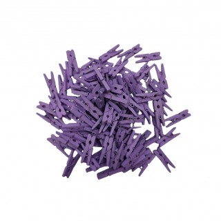 MINI PRENDEDOR COR ROXO PACOTE COM 100 UNIDADES 25MM