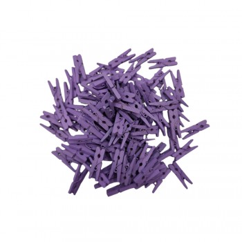 MINI PRENDEDOR COR ROXO PACOTE COM 100 UNIDADES 25MM
