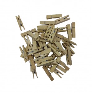 MINI PRENDEDOR EM MADEIRA PACOTE COM 48 UNIDADES 35MM REF: AP22132-MADEIRA