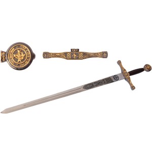 ESPADA MEDIEVAL COM LÂMINA SEM CORTE EM METAL REF: PFL13924