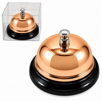 SINO DE MESA BALCÃO RECEPÇÃO MODELO CAMPAINHA ROSE EM METAL REF: AP7342-2 SINO DE MESA BALCÃO RECEPÇÃO MODELO CAMPAINHA ROSE EM METAL REF: AP7342-2