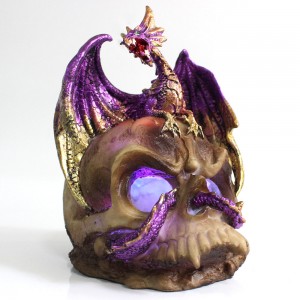 DRAGÃO COM CAVEIRA DECORATIVA EM RESINA REF: PW170011-11