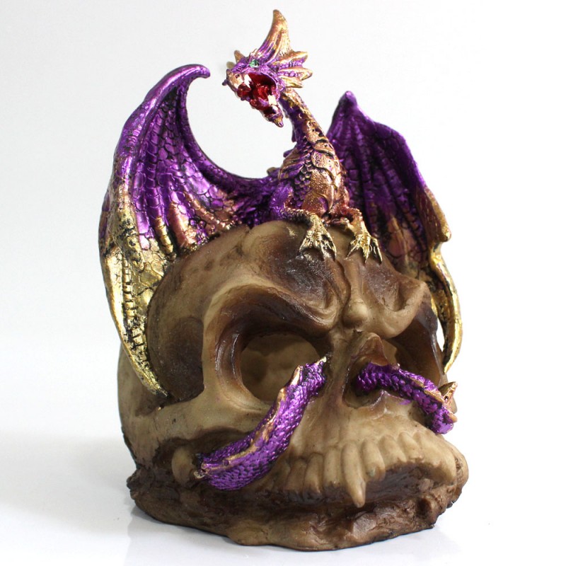 DRAGÃO COM CAVEIRA DECORATIVA EM RESINA REF: PW170011-11
