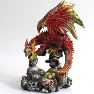 DRAGÃO COM CAVEIRA DECORATIVA EM RESINA REF: PW90423-7