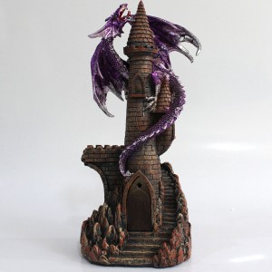 DRAGÃO COM CASTELO DECORATIVO EM RESINA REF: PW190087-11