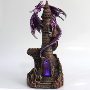 DRAGÃO COM CASTELO DECORATIVO EM RESINA REF: PW190087-11