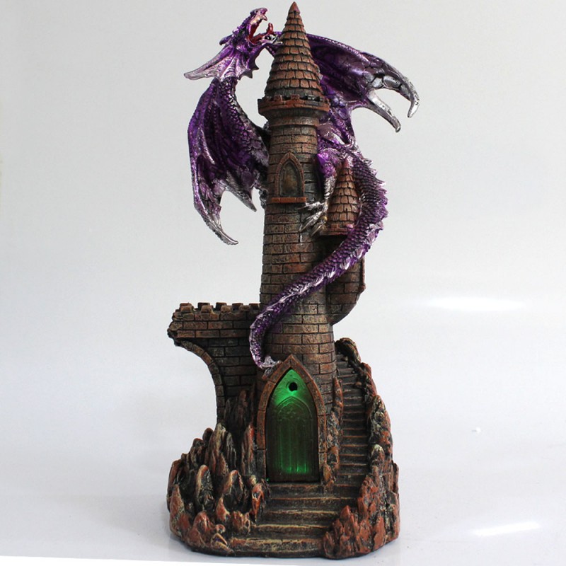 DRAGÃO COM CASTELO DECORATIVO EM RESINA REF: PW190087-11