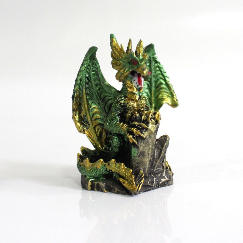DRAGÃO COM CASTELO DECORATIVO EM RESINA REF: PW170027 DRAGÃO COM CASTELO DECORATIVO EM RESINA REF: PW170027
