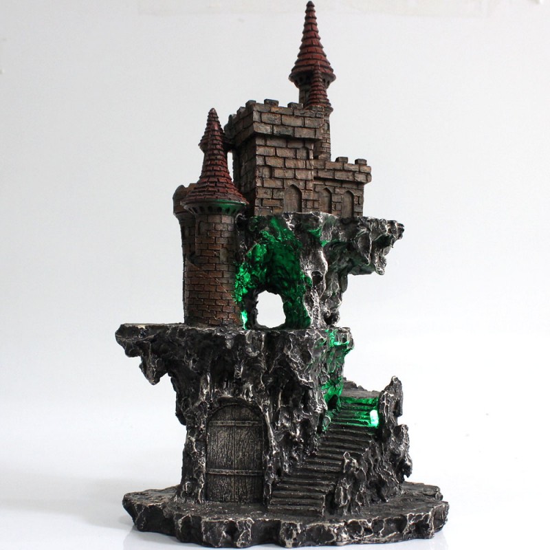 DRAGÃO COM CASTELO DECORATIVO EM RESINA REF: PW170027 DRAGÃO COM CASTELO DECORATIVO EM RESINA REF: PW170027