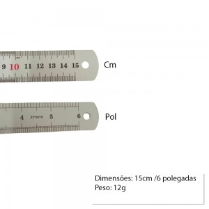 REGUA EM ALUMÍNIO 15CM REF: 3015