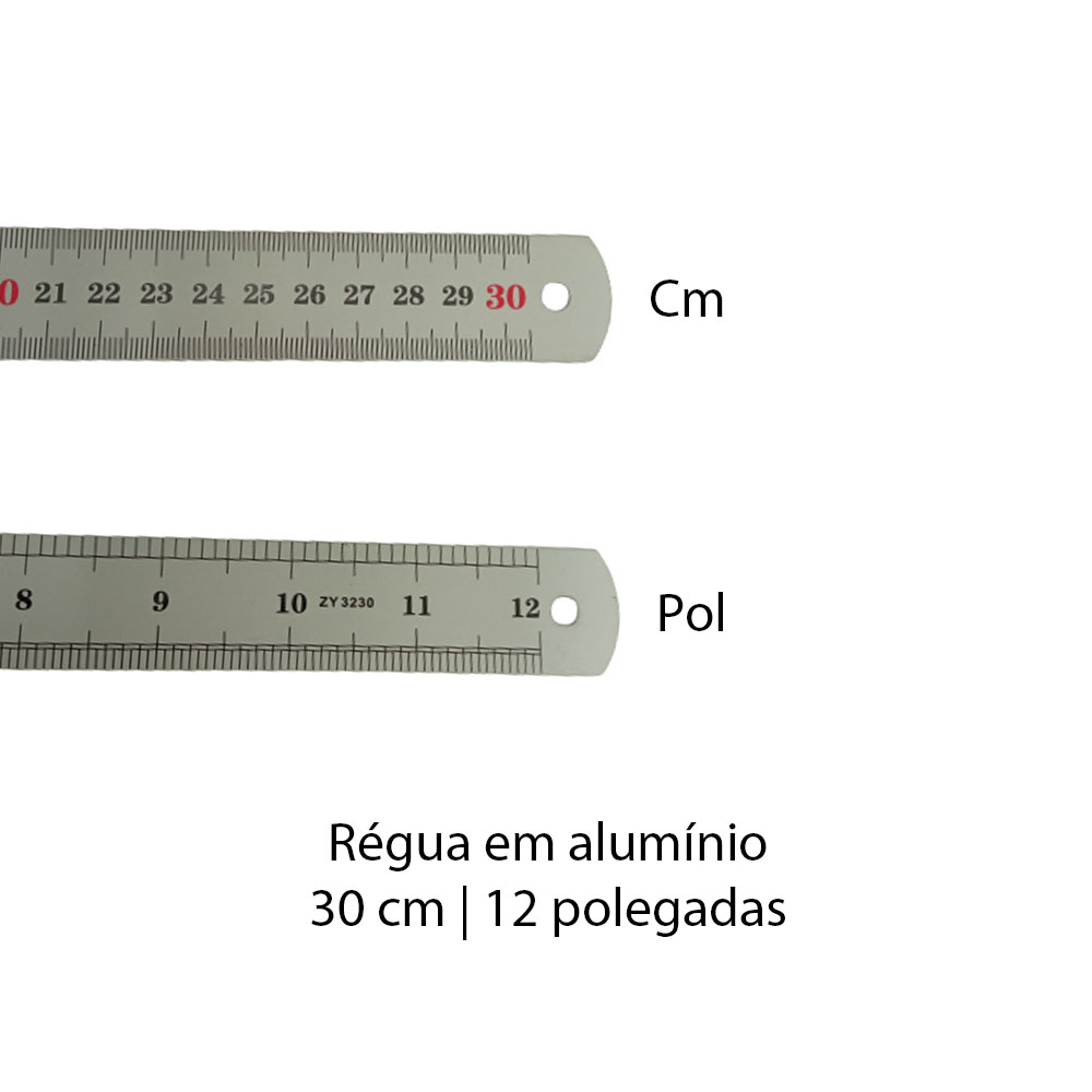 REGUA EM ALUMÍNIO 30CM REF: 3030