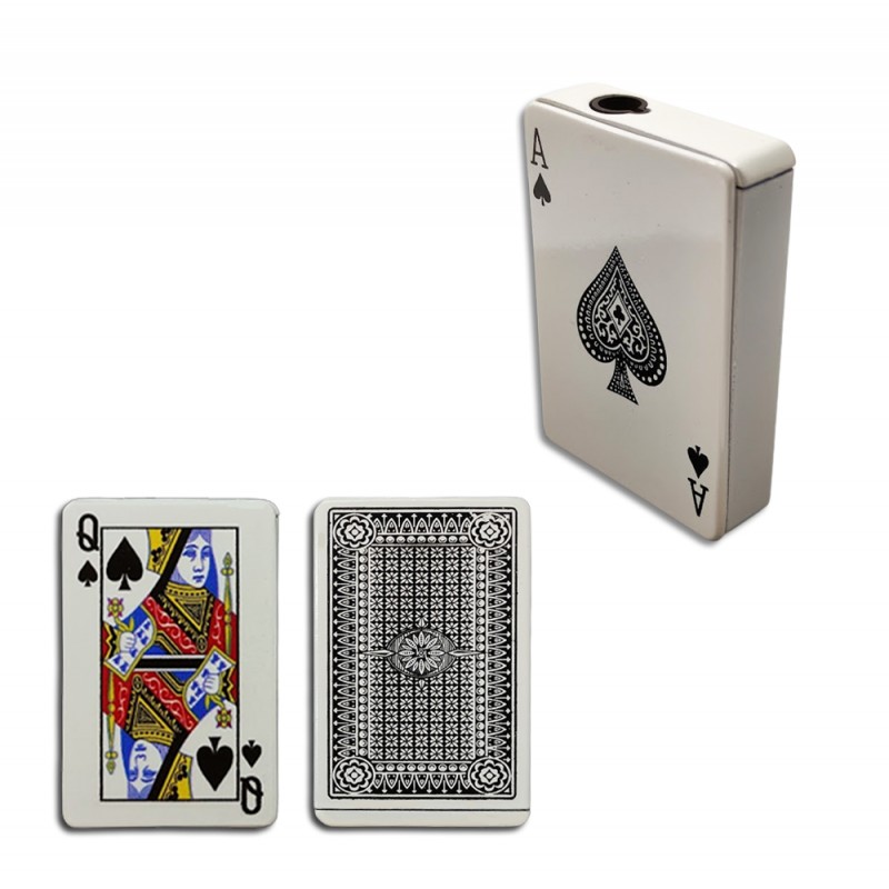 ISQUEIRO RECARREGÁVEL MODELO CARTAS EM METAL  REF: 99352Z