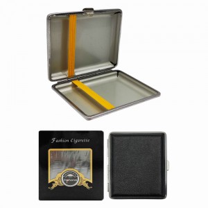 CIGARREIRA EM METAL E COURO SINTÉTICO PARA 20 CIGARROS REF: DKP81 CIGARREIRA EM METAL E COURO SINTÉTICO PARA 20 CIGARROS REF: DKP81