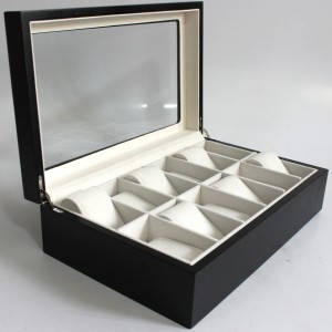 CX DE MADEIRA MDF P/ACONDICIONAR 12 RELOGIOS PULSO