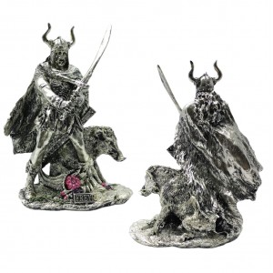 ESTÁTUA DECORATIVA MODELO FREYR EM RESINA  REF: SDK411