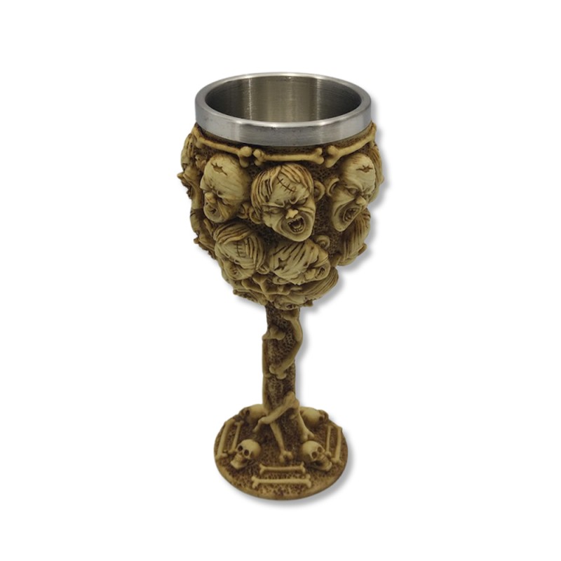 TAÇA MEDIEVAL MODELO CAVEIRA EM RESINA 150ML REF: 603AT