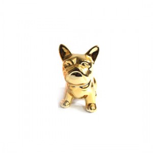 ENFEITE EM CERAMICA MODELO CACHORRO DOURADO ENFEITE EM CERAMICA MODELO CACHORRO DOURADO