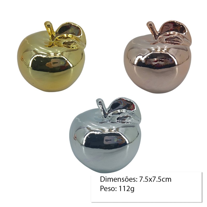 ENFEITE DE CERAMICA MODELO MAÇÃ REF: AP6882-AM ENFEITE DE CERAMICA MODELO MAÇÃ REF: AP6882-AM