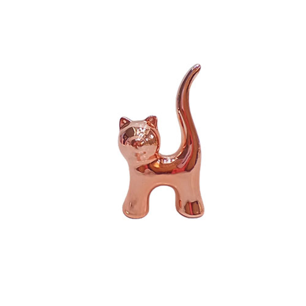 ENFEITE DECORATIVO MOD. GATO EM CERAMICA ROSE