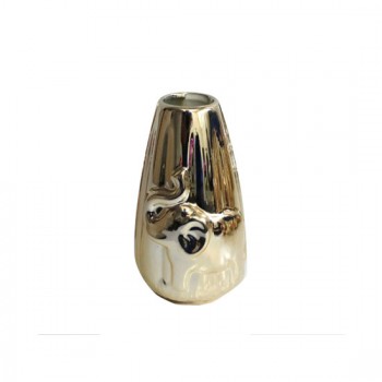 ENFEITE DE MESA EM CERAMICA MODELO MINI VASO DOURADO