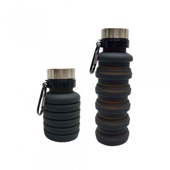 GARRAFA RETRATIL EM SILICONE PRETO