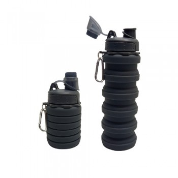 GARRAFA RETRATIL EM SILICONE PRETO