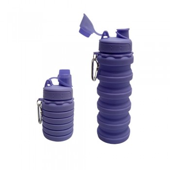 GARRAFA RETRATIL EM SILICONE ROXO