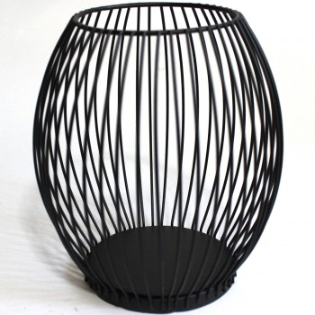 PORTA VELAS DECORATIVO PRETO EM METAL