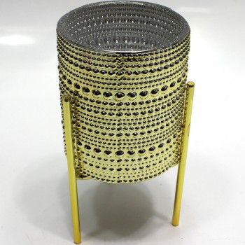 VASO DECORATIVO EM VIDRO C/SUPORTE EM METAL VASO DECORATIVO EM VIDRO C/SUPORTE EM METAL