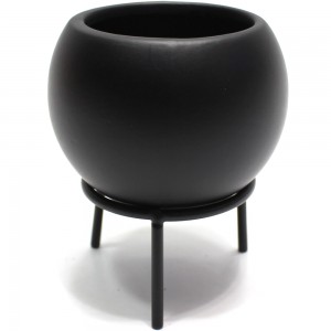 VASO DECORATIVO EM CERAMICA C/SUPORTE METAL