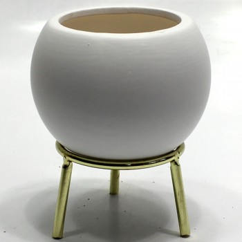 VASO DECORATIVO EM CERAMICA C/SUPORTE METAL VASO DECORATIVO EM CERAMICA C/SUPORTE METAL