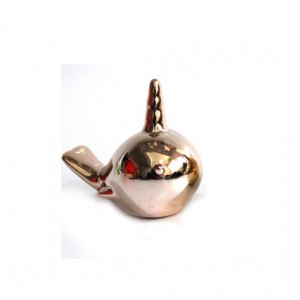 ENFEITE DECORATIVO EM  CERAMICA DOURADO