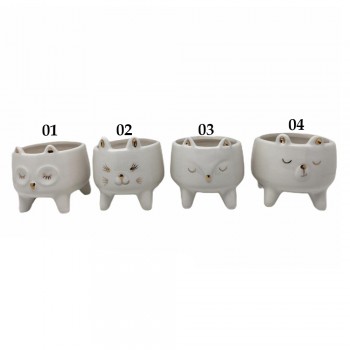 VASO EM CERAMICA DE ANIMAIS REF: AP193008-4 VASO EM CERAMICA DE ANIMAIS REF: AP193008-4
