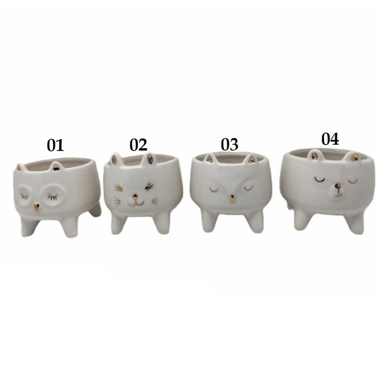VASO EM CERAMICA DE ANIMAIS REF: AP193008-4 VASO EM CERAMICA DE ANIMAIS REF: AP193008-4