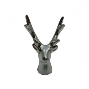 ENFEITE DECORATIVO EM CERAMICA MD. ALCE PRATA