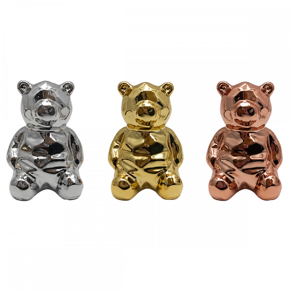 ENFEITE DECORATIVO EM CERAMICA MODELO URSO REF: AP7132B-1