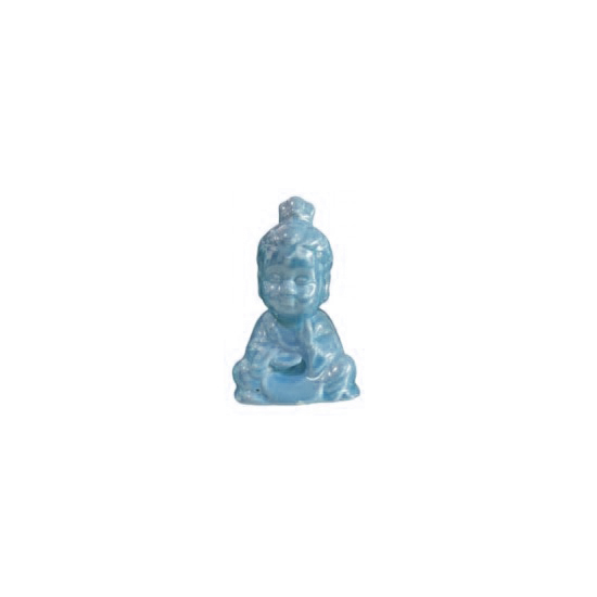 ENFEITE CERAMICA DEC. ESTATUA BUDA AZUL