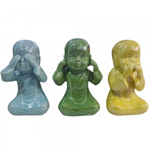 ENFEITE CERAMICA DEC. CJ 3 ESTATUA BUDA REF:XY15229-ABC ENFEITE CERAMICA DEC. CJ 3 ESTATUA BUDA REF:XY15229-ABC