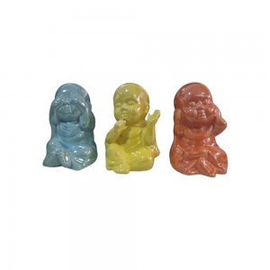 ENFEITE CERAMICA DEC. CJ 3 ESTATUA BUDA REF:XY15301A/B/C