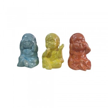 ENFEITE CERAMICA DEC. CJ 3 ESTATUA BUDA REF:XY15301A/B/C