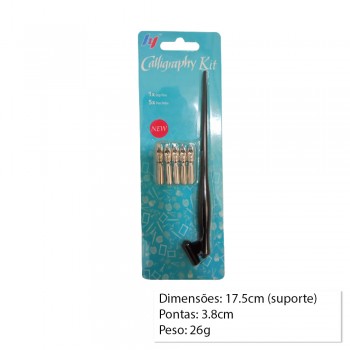 KIT CONT. 1 SUPORTE + 5 PONTAS METAL P/ESCRITA ARTÍSTICA REF: 569-5 KIT CONT. 1 SUPORTE + 5 PONTAS METAL P/ESCRITA ARTÍSTICA REF: 569-5