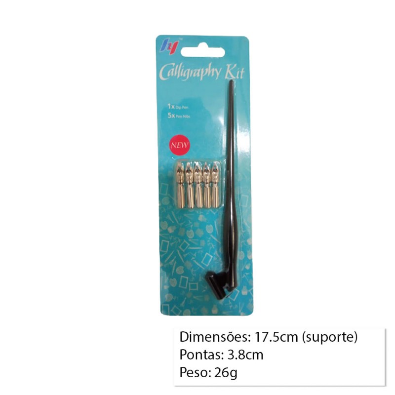 KIT CONT. 1 SUPORTE + 5 PONTAS METAL P/ESCRITA ARTÍSTICA REF: 569-5