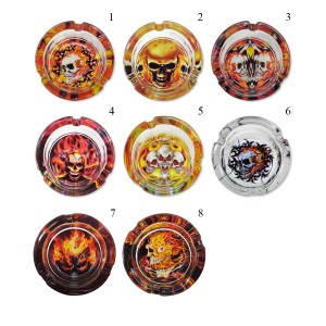 CINZEIRO DE MESA ESTAMPADO REDONDO EM VIDRO REF: G85