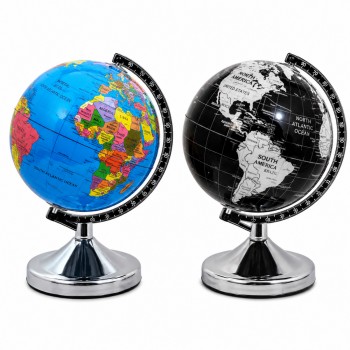 GLOBO TERRESTRE EM PLÁSTICO E METAL 20X30 REF: AP200AY-20X30