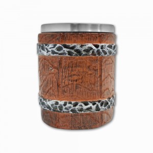 CANECA MEDIEVAL MODELO BARRIL EM RESINA 400ML REF: 1152B-1