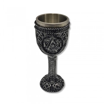 TAÇA MEDIEVAL MODELO MAÇONARIA EM RESINA 150ML REF: 1162A
