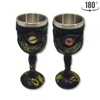 TAÇA MEDIEVAL MODELO OLHOS DE DRAGÃO EM RESINA 150ML REF: 1161A